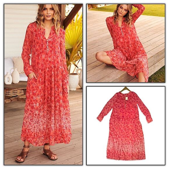 Free People See It Through Dress Peach Size Small - Picture 1 of 16